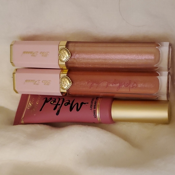 3 lip glosses by Too Faced
